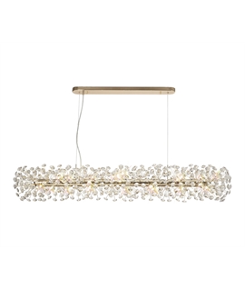 Boyd Oblong Linear Pendant 14 Light G9 French Gold-Crystal