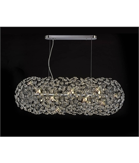Boyd Oblong Linear Pendant 10 Light G9 Polished Chrome - Crystal (28 extra sets of crystal)
