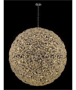 Boyd Pendant 1.5m Sphere 84 Light G9 Polished Chrome - Crystal, Item Weight: 100kg