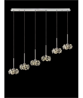 Boyd 6 Light G9 2m Linear Pendant With Polished Chrome And Crystal Shade