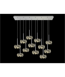 Boyd 12 Light G9 2m Linear Pendant With Polished Chrome And Crystal Shade