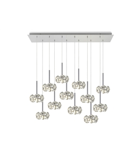 Boyd 12 Light G9 2m Linear Pendant With Polished Chrome And Crystal Shade