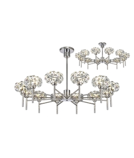 Boyd 12 Light G9 Telescopic Light With Polished Chrome And Crystal Shade