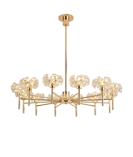Boyd 12 Light G9 Telescopic Light With French Gold And Crystal Shade