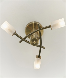 Curved Semi Flush Ceiling Light - Brass or Chrome