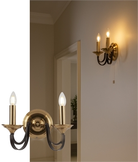 Double Arm Dark Traditional Style Wall Light