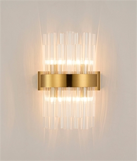 Brass Banded Glass Wall Light - 3 Options