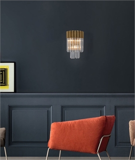 Sculpted Glass Wall Light - Height 410mm 