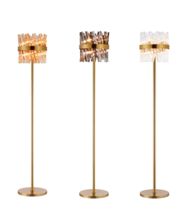 Brass Framework & Glass Rod Floor Lamp - 3 Options