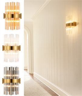 Brass Banded Glass Wall Light - 3 Options