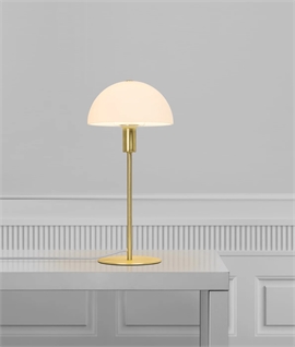 Scandi Style Bedside Table Light - Opal Shade H:145mm