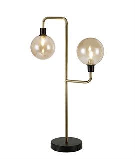 Modern Angular Table Lamp with Glass Globe Shades - 2 Options