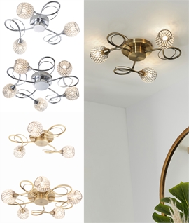 Decorative Swirl Flush Fitted Ceiling Light