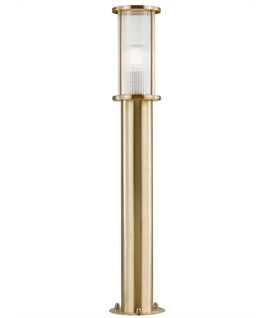 Ribbed Glass Exterior Bollard - Galvanized or Brass