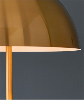 Modern Dome Shade Floor Light - Brass Finish