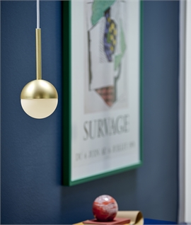 Single 10cm Globe Pendant Light - Brass or Black