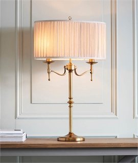Antique Brass & Organza Shade Table Lamp 