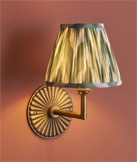 Zig Zag Shade Brass Wall Light with Decorative Back Plate