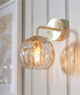 Brushed Brass and Gold Lustre Glass Wall Light