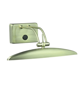 Antique Brass Adjustable Over Mirror or Picture Light - Switched