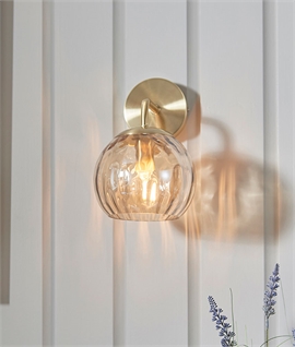 Brushed Brass and Gold Lustre Glass Wall Light