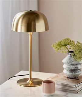 Art Deco Brass Mushroom Dome Table Lamp Height 48cm