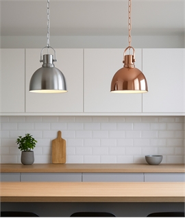 Contemporary Parabolic Chain Pendant Light Dia 31cm Copper or Satin Nickel
