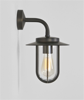 Exterior Wall Lantern in Polished Nickel or Bronze Finish