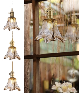 Flower Glass Shade Single Pendant - 3 Finish Options