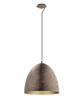 Dome Pendant - Mottled Brown and Gold