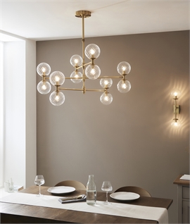 Tiered 12 Light Brushed Brass Modern Chandelier