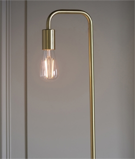 Simple Curved Frame Brushed Brass Floor Lamp