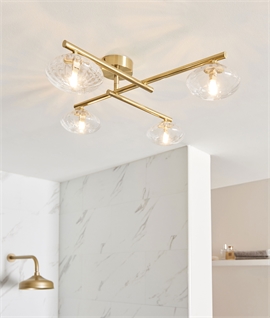 Bathroom Semi Flush 4 Lamp Ceiling Light - IP44