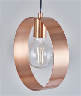 Metal Hoop Single Bare Bulb Pendant - 3 Finishes