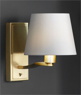 Brushed Satin Gold Wall Light with White Shade