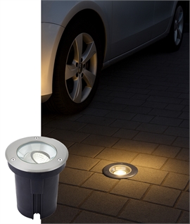 Drive Over Recessed 13w LED Ground Light - Adjustable Angle - Stainless Steel
