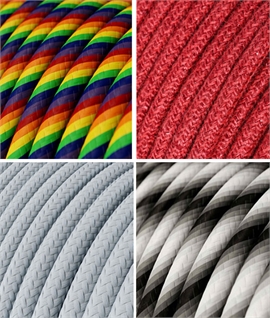 Coloured Fabric 3-Core Cable Flex - 1000mm Length