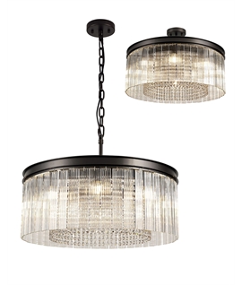 Caffi Medium Pendant-Semi Flush. 8 Light E14, Brown Oxide