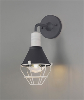 Outdoor Hanging Cage Wall Light - Anthracite & White IP65
