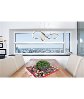 Campbell Dimmable Medium Pendant, 1 x 39W LED, 3000K, 2152lm, Sand Gold, 3yrs Warranty