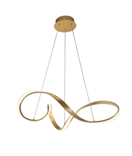 Campbell Dimmable Large Pendant, 1 x 42W LED, 3000K, 2513lm, Sand Gold, 3yrs Warranty