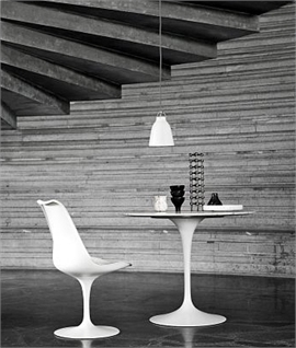 Caravaggio Gloss White Pendant - Grey Cord