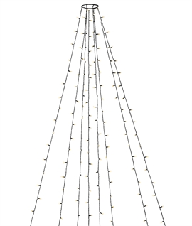 8-String Outdoor Cascade Light Set – Amber LEDs with Sparkle Effect and easy to install