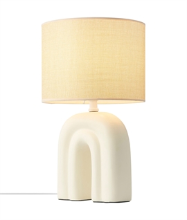 Contemporary Neutral Tones Table Lamp with Shade