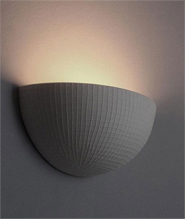 Ceramic Wall Uplight with Grid Pattern - Can be Painted