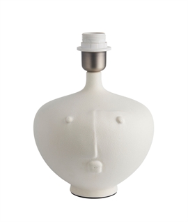 Bulbous Ceramic Base Table Lamp with Face Details