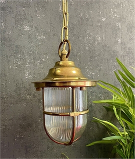 Marine Style Solid Brass Pendant Lantern - IP54 