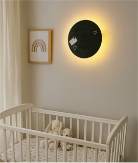 Round Backlit Chalkboard Wall Light - Message Board & Light 