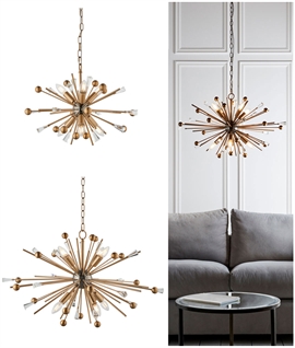 Warm Brass and Champagne Glass Chandeliers