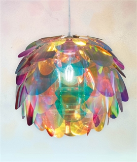 Retro Iridescent Layered Flower Pendant